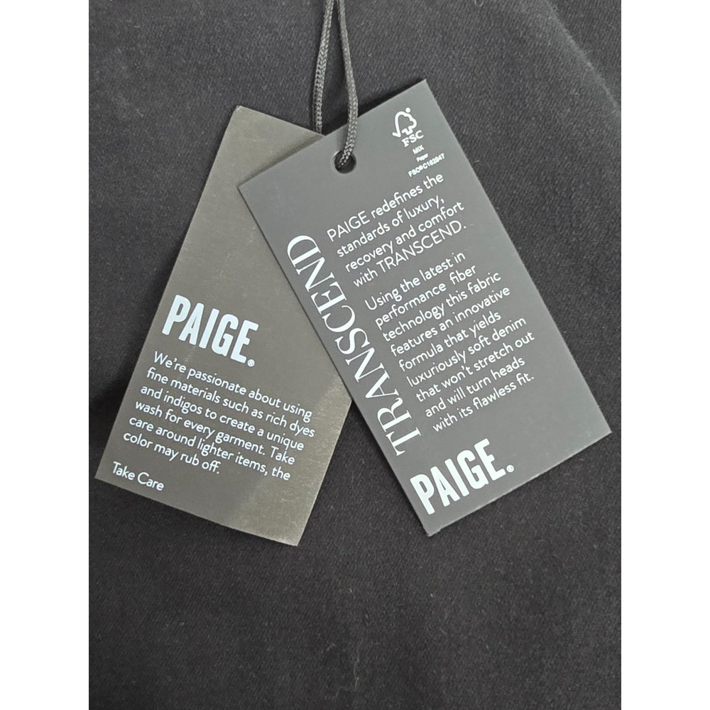 Paige Leenah Slim Wide Leg Jeans Womens 32 Black NEW Transcend Flawless Fit - Picture 6 of 13